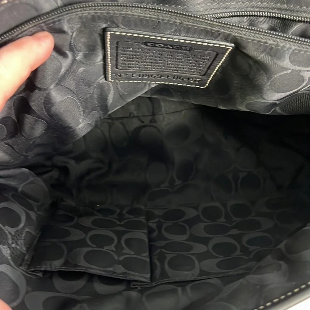Vintage Y2K Coach Metro Unisex Large Black Leather Briefcase Laptop Bag